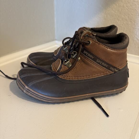Sperry Bowline Storm Youth 1- Waterproof Brown Ankle Top Lace Up‎ - Picture 1 of 8